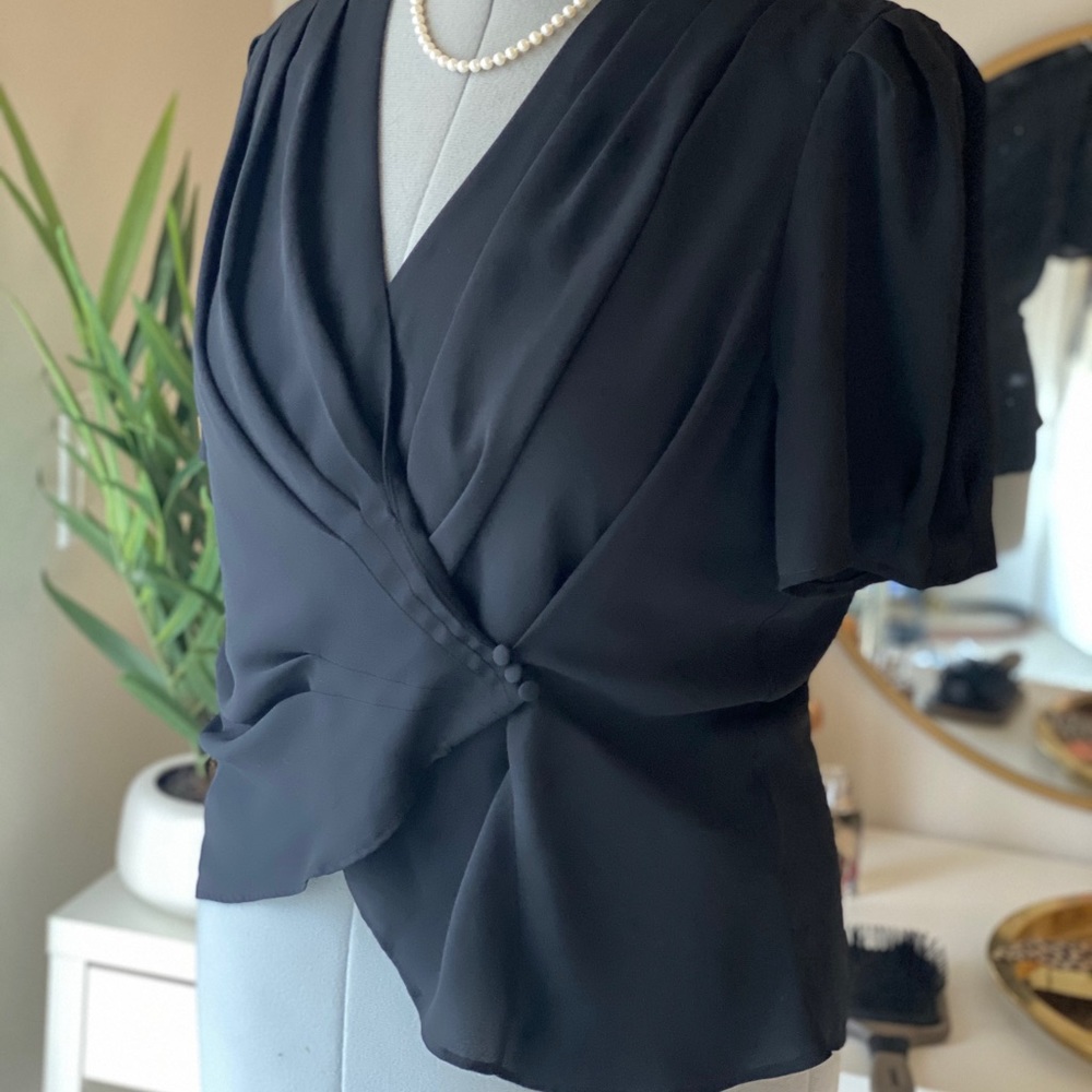 Faux wrap blouse